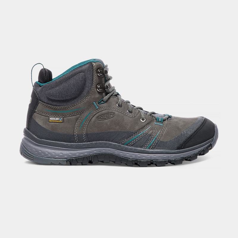 Keen ブーツ | キーンテラドラレザーウォータープルーフミッド トレッキング シューズ レディース 深いグレー | 541926-XKU